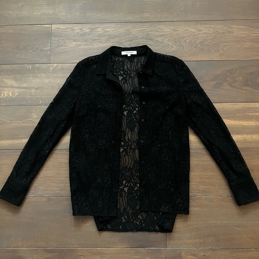 CPS Women Lace Long Sleeve Blouse